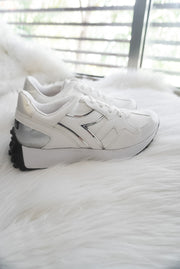 Bronx White & Silver Sneakers