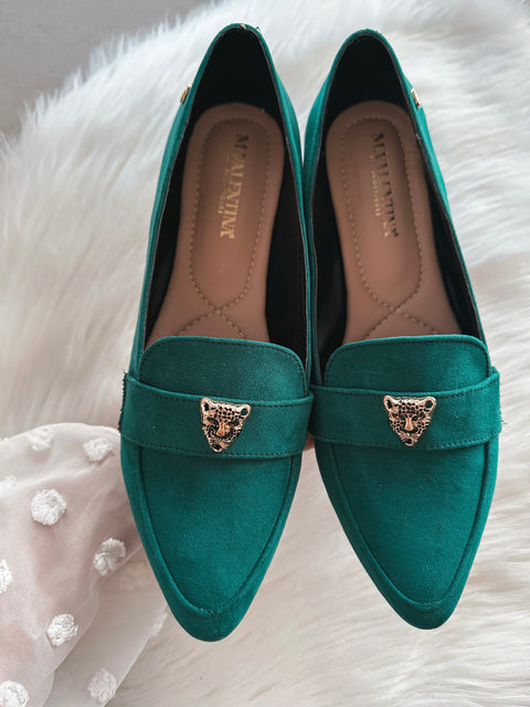 Gia Leopard Tree Green Flats