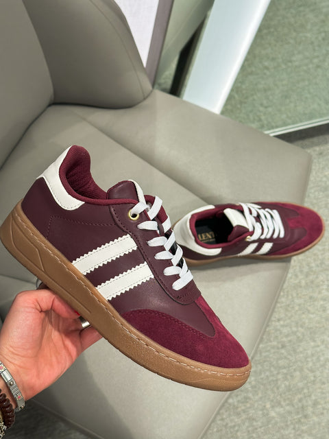 Sporty Valentina Burgundy Sneakers