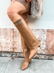 Valle Long Padlock Camel Boots