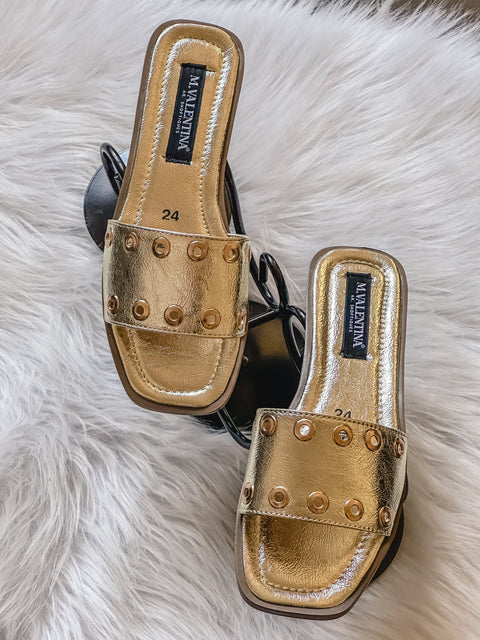 Laurent Gold Sandals