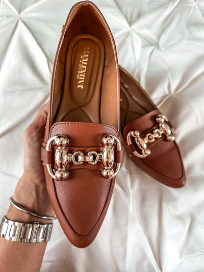 Gia Iron Bulles Brown Flats