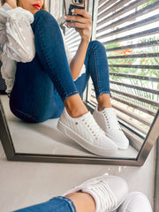 Reno Bold Square White Sneakers