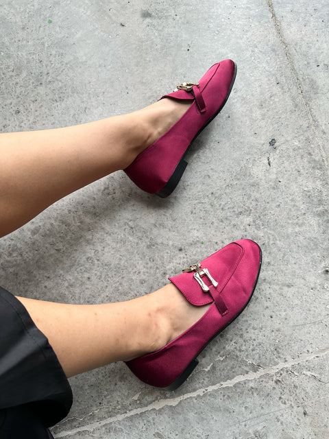 Ina Iron Carre Red Flats