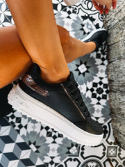 Louise Black & Gold Sneakers
