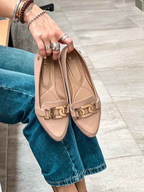 Flats Ina Gold Nude