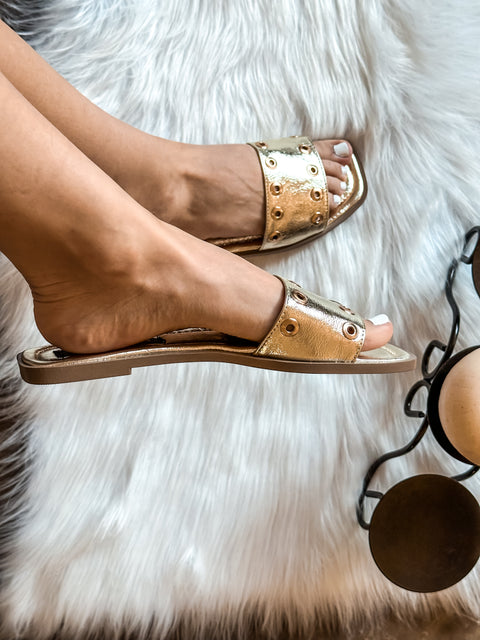 Laurent Gold Sandals