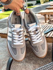 Low Bike Velvety Grey Sneakers