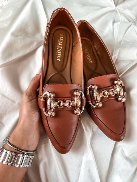 Gia Iron Bulles Brown Flats