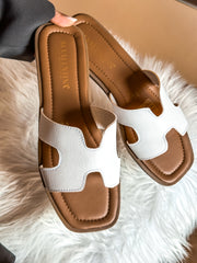 Hera Crown White Sandals