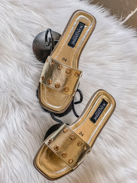 Laurent Gold Sandals