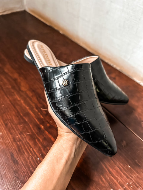 Tip Croco Black Mules