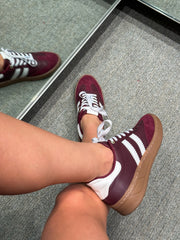 Sporty Valentina Burgundy Sneakers