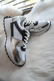 New Bronx Silver & Black Sneakers