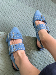 Moon Rocket Denim Blue Flats