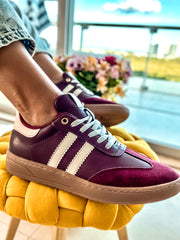 Sporty Valentina Burgundy Sneakers