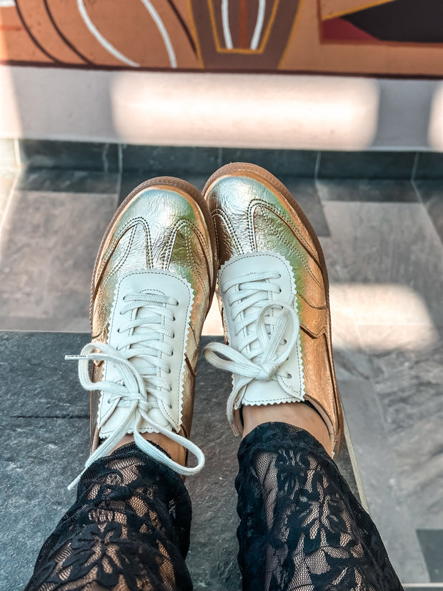 Zebra Gold Sneakers