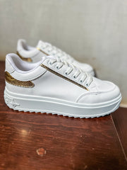 Louise White & Gold Sneakers