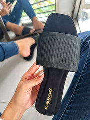 Aloha Fabric Black Sandals