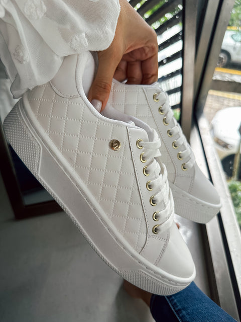 Reno Bold Square White Sneakers