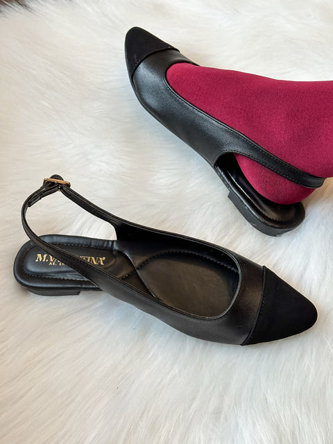 Classy Slingback Black Flats