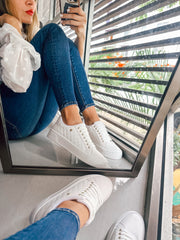 Reno Bold Square White Sneakers