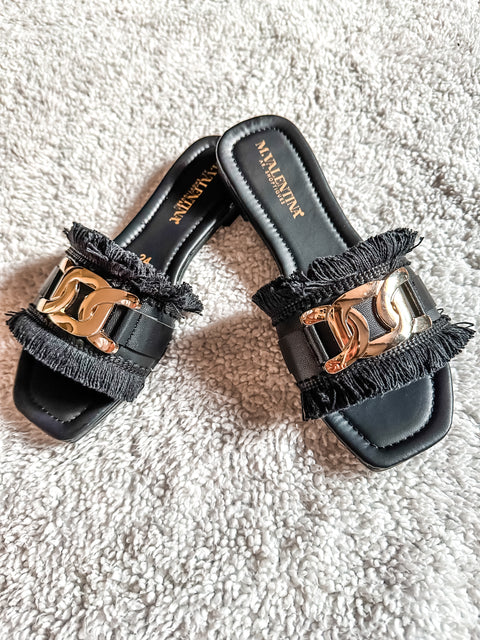 Isla Ina Black Sandals