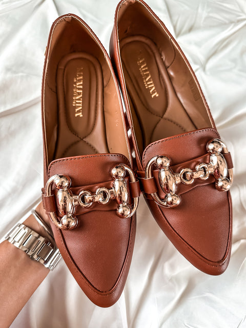 Gia Iron Bulles Brown Flats