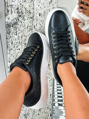 Reno Bold Square Black Sneakers