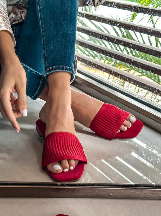 Aloha Fabric Red Sandals