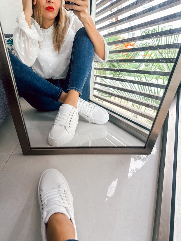 Reno Bold Square White Sneakers