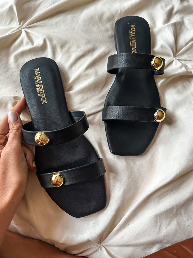 Malibu Pearl Black Sandals