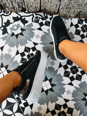 Louise Black & Gold Sneakers