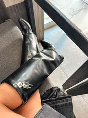 Valle Long Padlock Black Boots