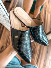 Tip Croco Black Mules