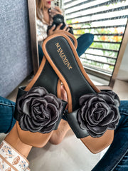 Aloha Rose Black Sandals