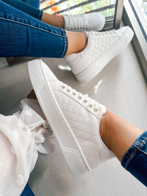 Reno Bold Square White Sneakers