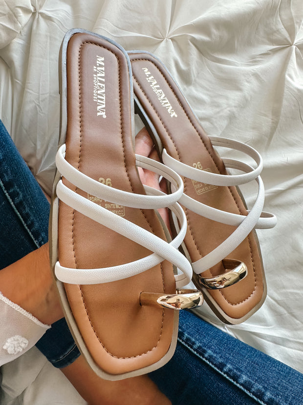 Agatha White Sandals