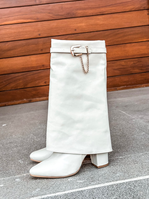 Valle Big Iron Belt Latte Boots