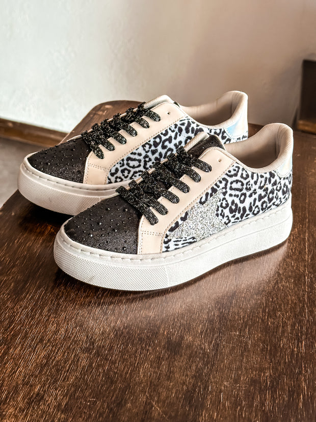 Waldorf Glitter Star Black & Ice Sneakers