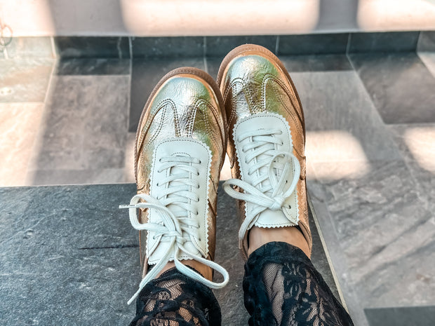 Zebra Gold Sneakers