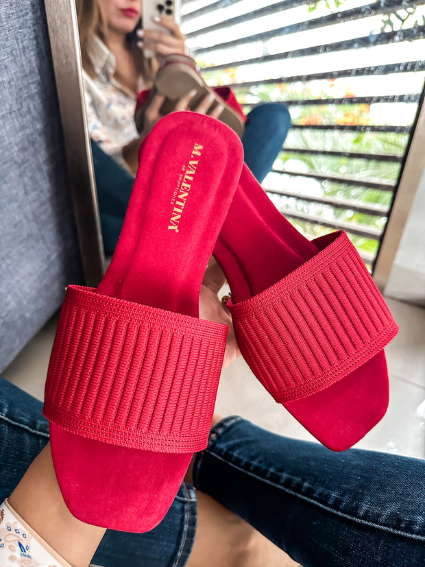 Aloha Fabric Red Sandals