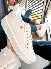 Reno Bold Square White Sneakers