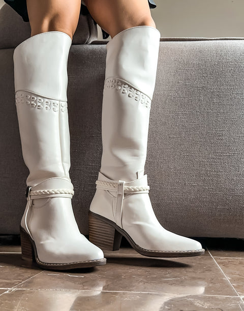 Lucca White Boots