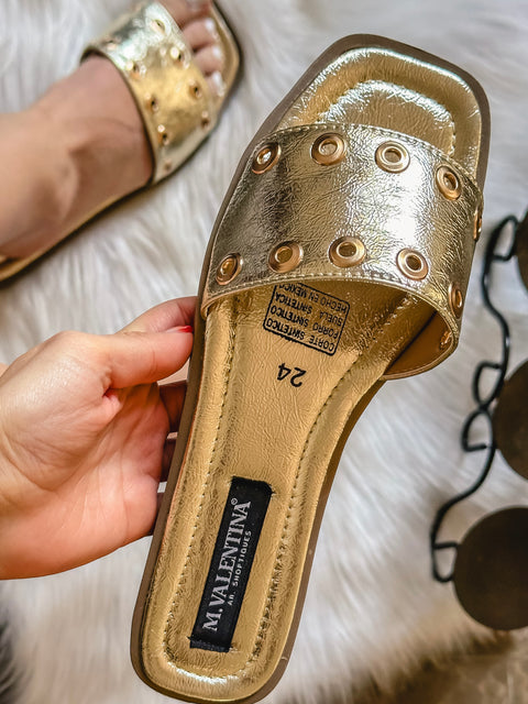 Laurent Gold Sandals