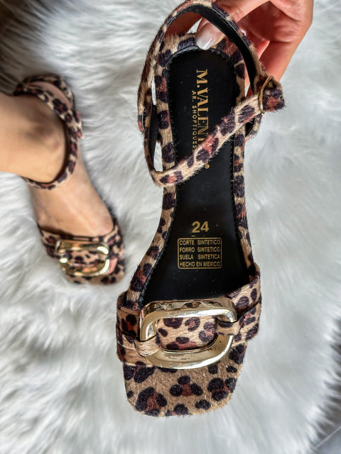 Antonella Sandals Heels Leopard