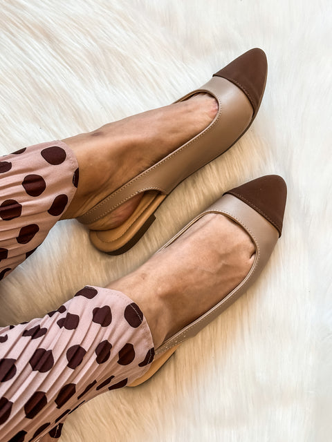 Classy Slingback Brown Flats