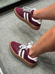 Sporty Valentina Burgundy Sneakers