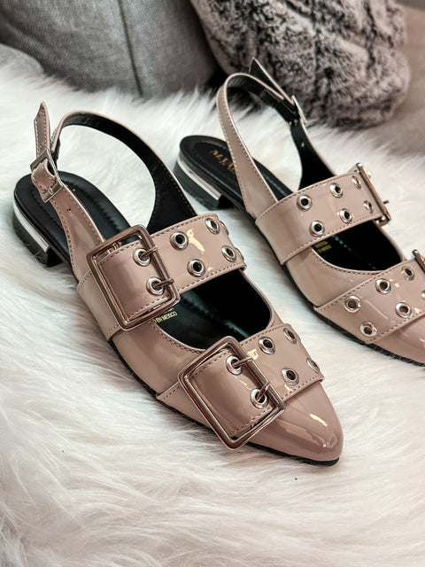 Gold Rocket Nude Flats