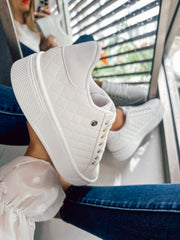 Reno Bold Square White Sneakers